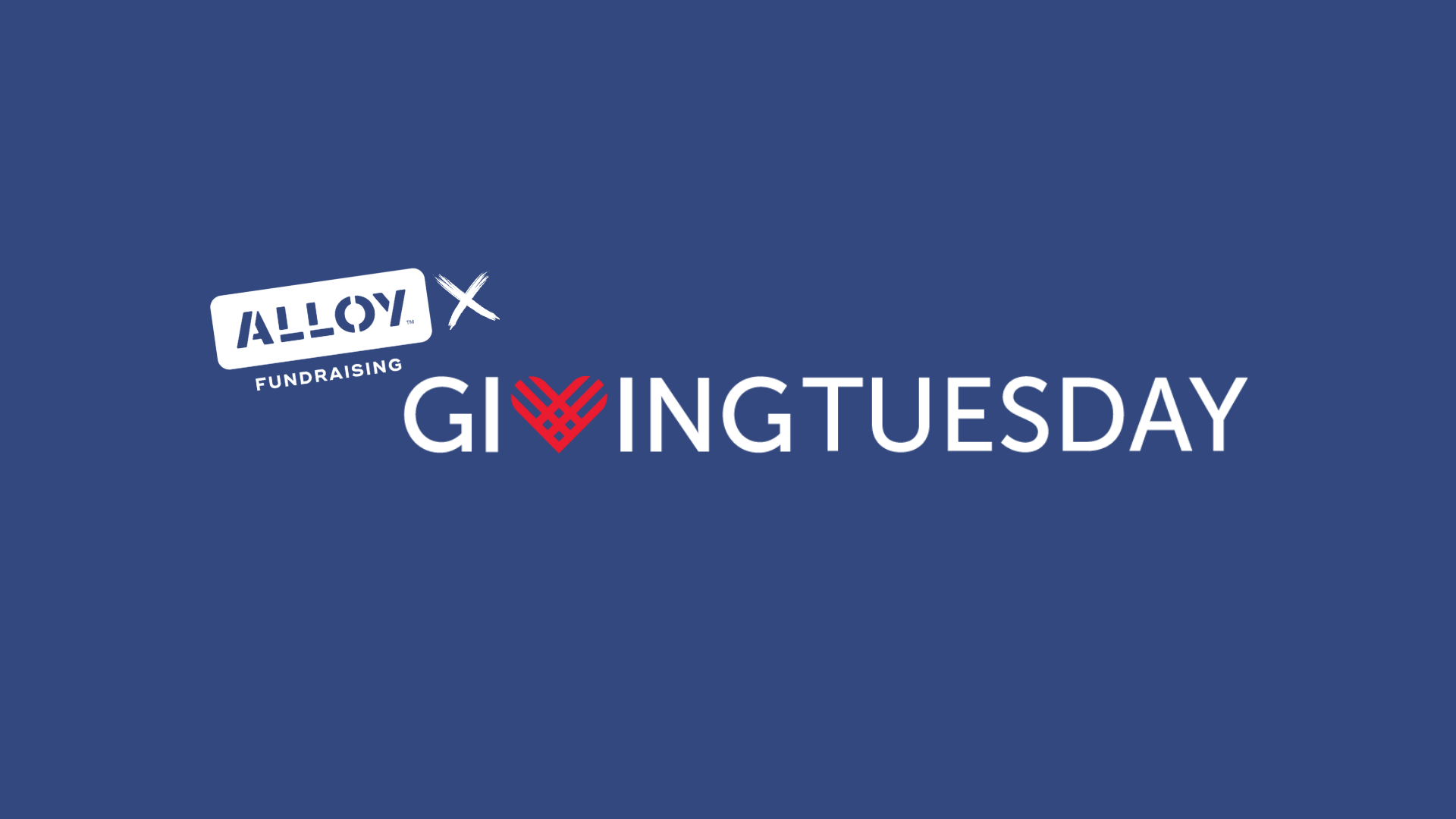 Blue GivingTuesday and Alloy logos graphic